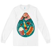 White american football and western roses teardrop Long Sleeve Tee - BundleAndBundleShop