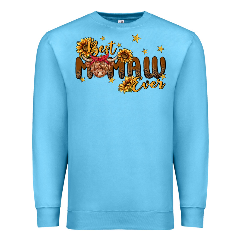 Best Mamaw Ever Cow Premium Sweatshirt by MaliasSmallBusiness | Teevron