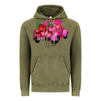 Vintage Olive valentine's day heart cactus truck Vintage Hoodie - RanaPortraitStore