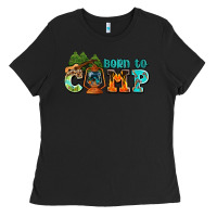 Black born to camp with guitar Ladies Tee - AdoDesignShop