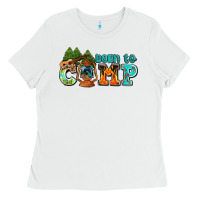 White born to camp with guitar Ladies Tee - AdoDesignShop