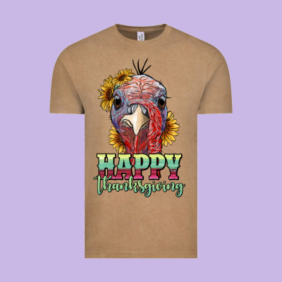 Happy Thanksgiving Turkey Vintage Tee Designed By Ranaportraitstore