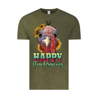 Vintage Olive happy thanksgiving turkey Vintage Tee - RanaPortraitStore