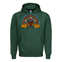 Sports Green saddle sunflower horseshoe rainbow Zipper Hoodie - Artiststas