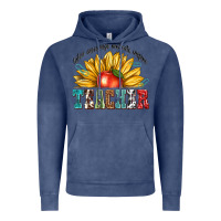 Vintage Denim teacher with sunflower Vintage Hoodie - texasbilliewilder