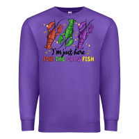 Purple i'm just here for the crawfish Premium Sweatshirt - MaliasSmallBusiness