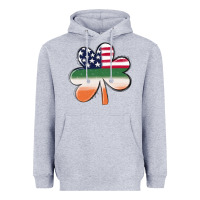Heather Grey st patricks day shamrock american flag Heavyweight Hoodie - MaliasSmallBusiness