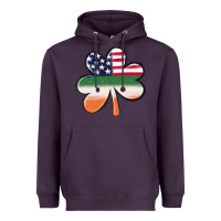 Plum st patricks day shamrock american flag Heavyweight Hoodie - MaliasSmallBusiness