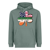 Sage st patricks day shamrock american flag Heavyweight Hoodie - MaliasSmallBusiness
