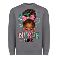 Storm afro messy bun nurse life Heavyweight Sweatshirt - texasbilliewilder