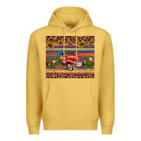 Antique Gold truck sunflower leopard Premium Hoodie - AdoDesignShop
