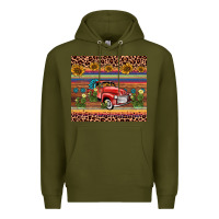 Army Green truck sunflower leopard Premium Hoodie - AdoDesignShop