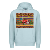 Blue Mist truck sunflower leopard Premium Hoodie - AdoDesignShop