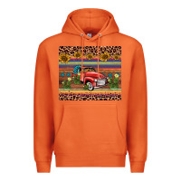 Carrot truck sunflower leopard Premium Hoodie - AdoDesignShop
