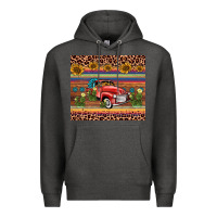 Charcoal Heather truck sunflower leopard Premium Hoodie - AdoDesignShop