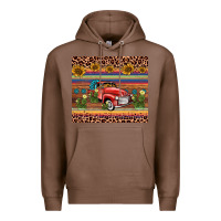 Chestnut truck sunflower leopard Premium Hoodie - AdoDesignShop