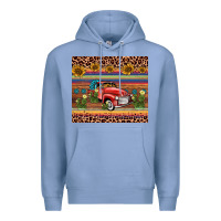 Colony Blue truck sunflower leopard Premium Hoodie - AdoDesignShop