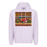 Lilac truck sunflower leopard Premium Hoodie - AdoDesignShop