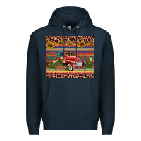 Navy truck sunflower leopard Premium Hoodie - AdoDesignShop