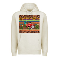 Oatmeal Heather truck sunflower leopard Premium Hoodie - AdoDesignShop