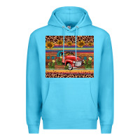 Ocean Blue truck sunflower leopard Premium Hoodie - AdoDesignShop