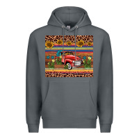 Rock truck sunflower leopard Premium Hoodie - AdoDesignShop