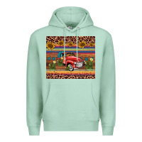 Seafoam truck sunflower leopard Premium Hoodie - AdoDesignShop