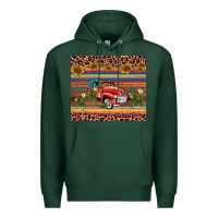 Sports Green truck sunflower leopard Premium Hoodie - AdoDesignShop