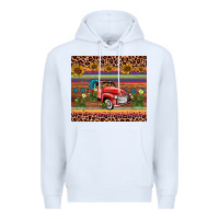 White truck sunflower leopard Premium Hoodie - AdoDesignShop