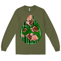 Army Green american football and western roses teardrop Long Sleeve Tee - BundleAndBundleShop