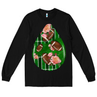 Black american football and western roses teardrop Long Sleeve Tee - BundleAndBundleShop