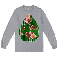 Heather Grey american football and western roses teardrop Long Sleeve Tee - BundleAndBundleShop