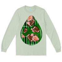 Matcha american football and western roses teardrop Long Sleeve Tee - BundleAndBundleShop