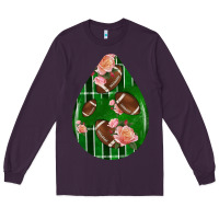 Plum american football and western roses teardrop Long Sleeve Tee - BundleAndBundleShop