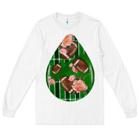 White american football and western roses teardrop Long Sleeve Tee - BundleAndBundleShop