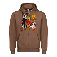 Chestnut mexican dead day with skeleton cat Zipper Hoodie - AdoDesignShop