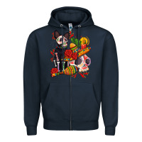 Navy mexican dead day with skeleton cat Zipper Hoodie - AdoDesignShop