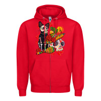 Red mexican dead day with skeleton cat Zipper Hoodie - AdoDesignShop
