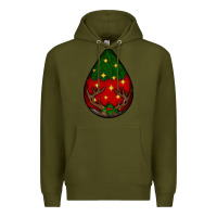 Army Green Christmas  teardrop Premium Hoodie - BundleAndBundleShop