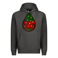 Charcoal Heather Christmas  teardrop Premium Hoodie - BundleAndBundleShop