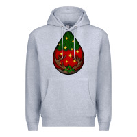 Heather Grey Christmas  teardrop Premium Hoodie - BundleAndBundleShop