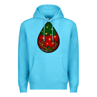 Ocean Blue Christmas  teardrop Premium Hoodie - BundleAndBundleShop