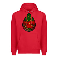 Red Christmas  teardrop Premium Hoodie - BundleAndBundleShop