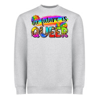 Heather Grey the future is queer Heavyweight Sweatshirt - Zillion Design Studio