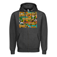 Charcoal Heather school bus cactus sunflower Zipper Hoodie - Artiststas