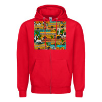 Red school bus cactus sunflower Zipper Hoodie - Artiststas