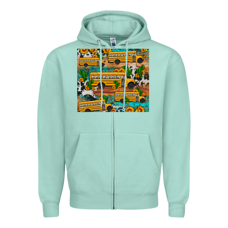 School Bus Cactus Sunflower Zipper Hoodie by Artiststas | Teevron