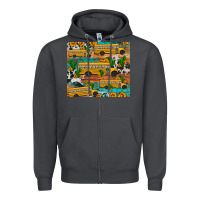 Smoke school bus cactus sunflower Zipper Hoodie - Artiststas
