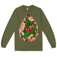 Army Green american football and western roses teardrop Long Sleeve Tee - BundleAndBundleShop