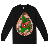 Black american football and western roses teardrop Long Sleeve Tee - BundleAndBundleShop